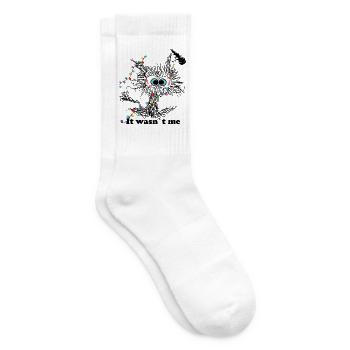Lustige Augen und Weihnachtslichter Design - Tennissocken - Weiß - Rechts