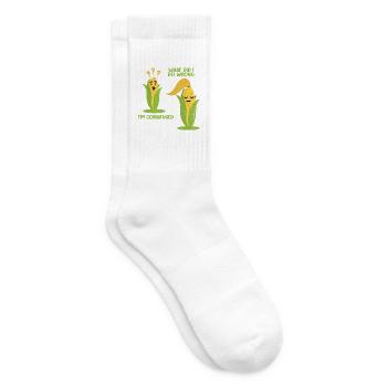 Verknatschtes Maispärchen Liebeskummer - Tennissocken - Weiß - Rechts