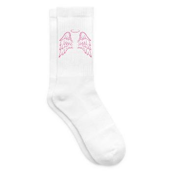 Engelsflügel in rosa - Tennissocken - Weiß - Rechts