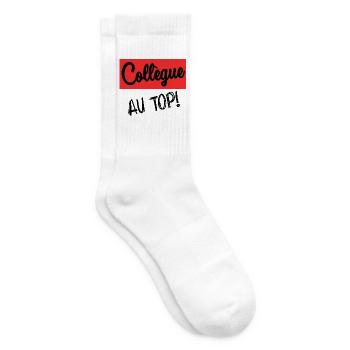 KOLLEGE. ANFANGEN. RUHESTAND. BESCHÄFTIGUNG. HUMOR - Tennissocken - Weiß - Rechts