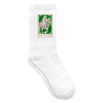 Ritter der Münzen Tarotkarte Wahrsagerei - Tennissocken - Weiß - Rechts