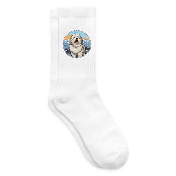 Alter englischer Schäferhund Hunderasse Cartoon Kawaii Wate - Tennissocken - Weiß - Rechts