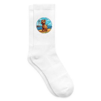 Norfolk Terrier Hund Rasse Cartoon Kawaii Clipart - Tennissocken - Weiß - Rechts