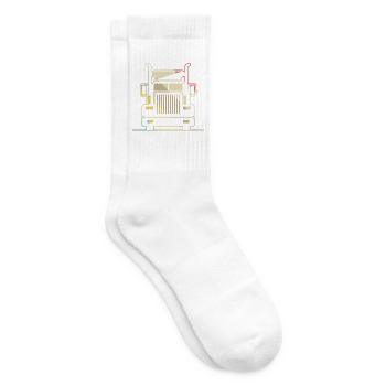Brummi LKW Truck Diesel Laster Lastwagen - Tennissocken - Weiß - Rechts