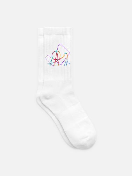Rasanter Achterbahn Freizeitpark - Tennissocken - Weiß
