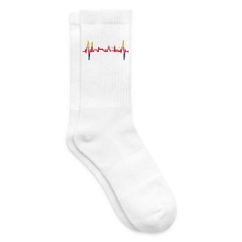 Sylt Skyline Nordsee Herzschlag Nordfriesen Sylter - Tennissocken - Weiß - Rechts