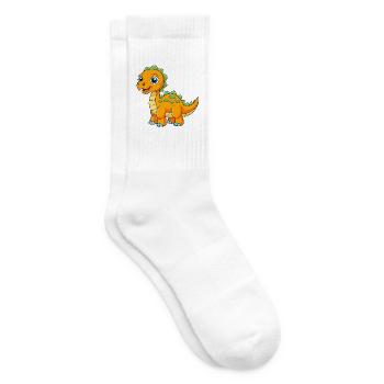 Dinosaur Cute Mascot Cartoon Character Kawaii - Tennis socks - white - Right
