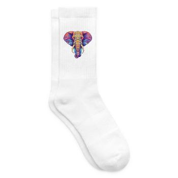 Elefant Bunte Aquarell-Tierillustration - Tennissocken - Weiß - Rechts