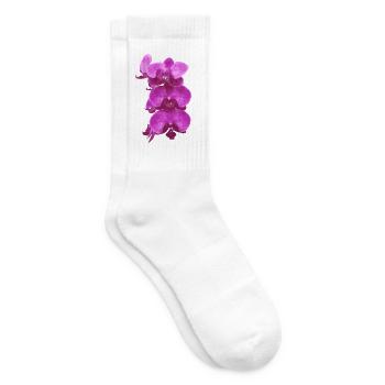 Purpurne Orchideenblüten Kollektion - Tennissocken - Weiß - Rechts