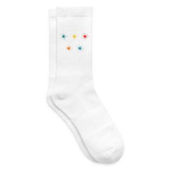 STERN. STERN. STERNE. FEST. JAHRESTAG. WEIHNACHTEN. - Tennissocken - Weiß - Rechts