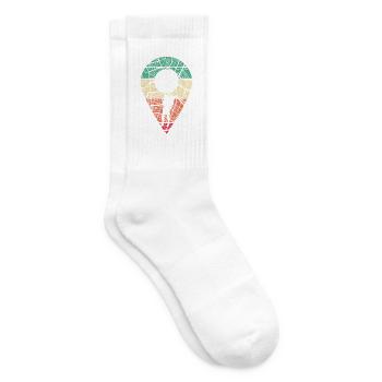 Schatzsuche GPS Schnitzeljagd Cacher Cache - Tennissocken - Weiß - Rechts