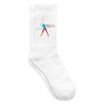 Feurige Stabturnerin Karnevalsumzug - Tennissocken - Weiß - Rechts