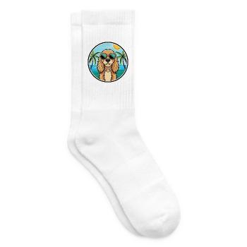 American Cocker Spaniel Dog Breed Cartoon Beach - Tennis socks - white - Right