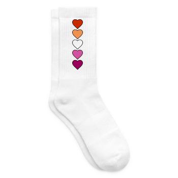 Lesbe lesbisch Herzen - Tennissocken - Weiß - Rechts