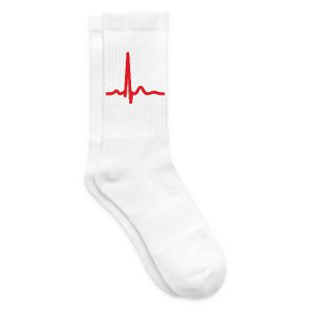Herzschlag-EKG-Linie Medizinischer Pulswellen-Ikon-Vektor - Tennissocken - Weiß - Rechts