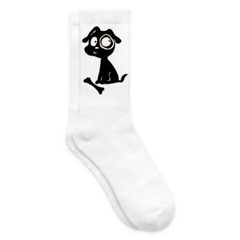 Neon Hundchen Skizze - Tennissocken - Weiß - Rechts