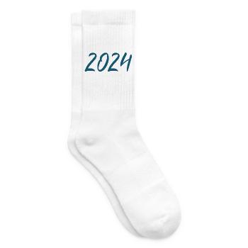 2024 Silvester Neujahr - Tennissocken - Weiß - Rechts