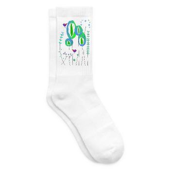Wald abstrakt - Tennissocken - Weiß - Rechts