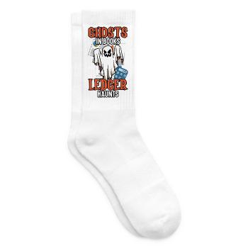 Gespenster in Büchern Hauptbuch verfolgt Buchhalte - Tennissocken - Weiß - Rechts