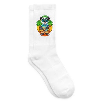 Funny Panda Summer Beach Sunglasses Hawaiian - Tennis socks - white - Right