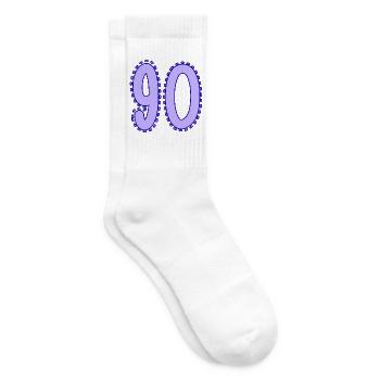 90. 90 ANS. 90e ANNIVERSAIRE. ANNIVERSAIRE 90 ANS. - Chaussettes de tennis - blanc - Droite