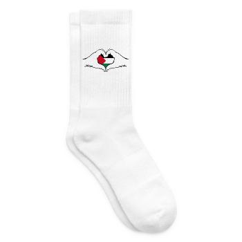 Palästina Flagge Hände Herzform - Tennissocken - Weiß - Rechts