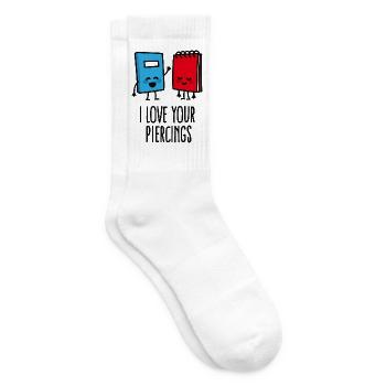 Lustige piercer, piercing, I love your piercings - Tennissocken - Weiß - Rechts