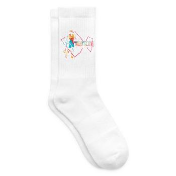 Eiserner Triathlet Zieleinlauf - Tennissocken - Weiß - Rechts