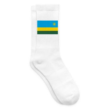 Ruanda – Flagge Sonnenaufgang blau-golden - Tennissocken - Weiß - Rechts