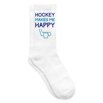 Hockey macht mich glücklich - Tennissocken - Weiß - Rechts