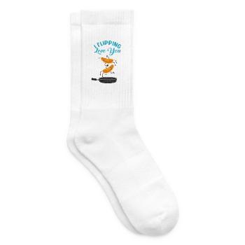 Goldbrauner Pfannkuchen Frühstück - Tennissocken - Weiß - Rechts