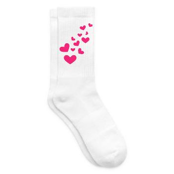 Herzchen Herz Muster Rosa Liebe Geschenk - Tennissocken - Weiß - Rechts