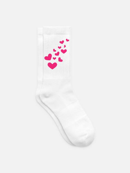 Herzchen Herz Muster Rosa Liebe Geschenk - Tennissocken - Weiß