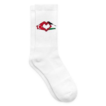 Türkei Palästina Herzform mit Hände - Tennissocken - Weiß - Rechts