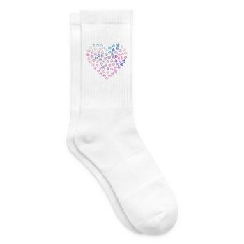 Pfoten in Herzform - Tierliebe - Tennissocken - Weiß - Rechts