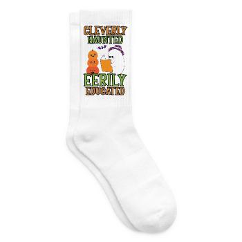 Clever spukender unheimlich gebildeter Lehrer Hall - Tennissocken - Weiß - Rechts