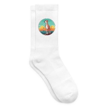 Englisch whippet Hund Rasse Cartoon Kawaii Clipart - Tennissocken - Weiß - Rechts