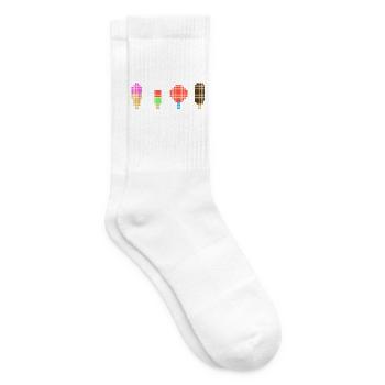 Pixel Eis - Retro Eiscreme - Tennissocken - Weiß - Rechts