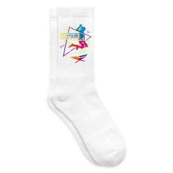 Schwungvolle Trampolin Akrobatin - Tennissocken - Weiß - Rechts