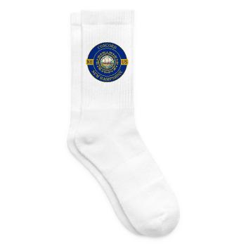 Concord New Hampshire Flagge USA Souvenir Abzeichen - Tennissocken - Weiß - Rechts