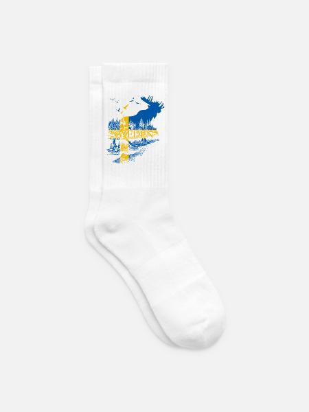 SWEDEN ELCH SCHWEDEN FLAGGE - Tennissocken - Weiß