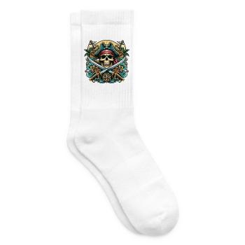 Pirate Logo - Tennis socks - white - Right