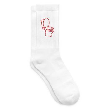 Klo WC Toilette Humor Geschenk - Tennissocken - Weiß - Rechts