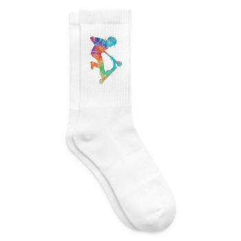 Tretroller Bunt Scooterfahrer Stunt Scooter - Tennissocken - Weiß - Rechts
