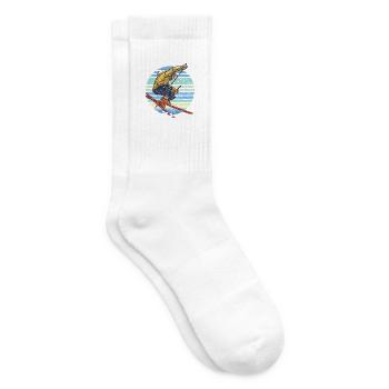 Skifahrer Skifahren Retro - Tennissocken - Weiß - Rechts