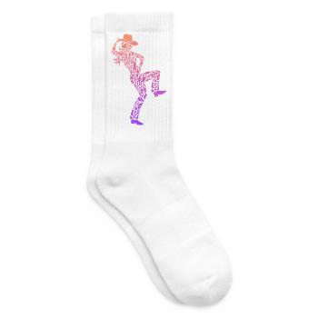 Linedance Dancer Cowgirls Mädchen Line Dance Damen - Tennissocken - Weiß - Rechts