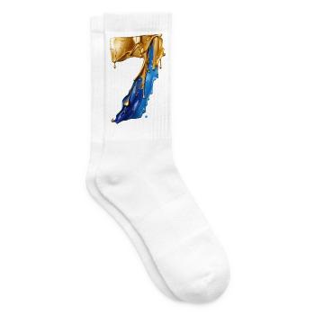 NO. 7 NUMBER 7 COOL 7TH BIRTHDAY - Tennis socks - white - Right