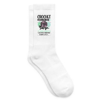 Häkeln Wolle Stricken - Tennissocken - Weiß - Rechts