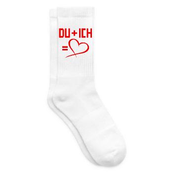 Du plus Ich gleich Herz Liebe Romantisch - Tennissocken - Weiß - Rechts