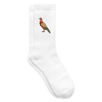 Fasanen-Karikatur-Kawaii-Aquarell-Illustration - Tennissocken - Weiß - Rechts
